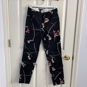 Black Floral Slacks